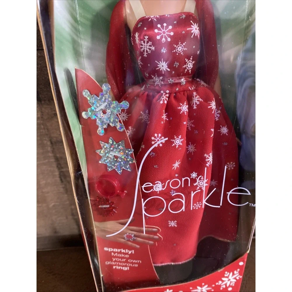 Barbie Doll Season's Sparkle Make your Own Ring Christmas 2001 Vtg Snowflake New
